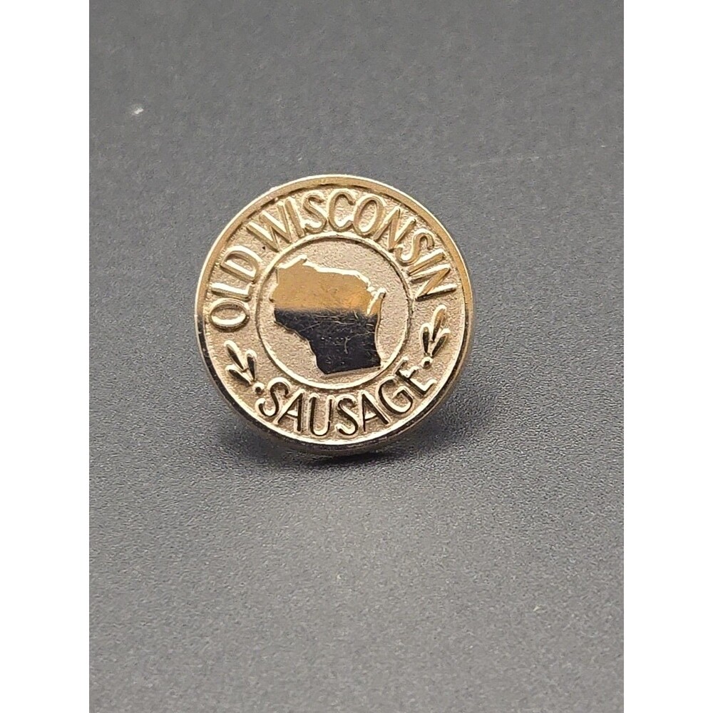 Old Wisconsin Sausage Lapel Pin Silver toned